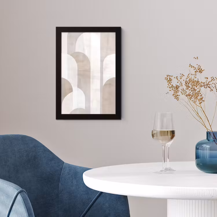 Abstracte bogen - Modern - Beige fotolijst zwart zonder passe partout klein -sfeer4