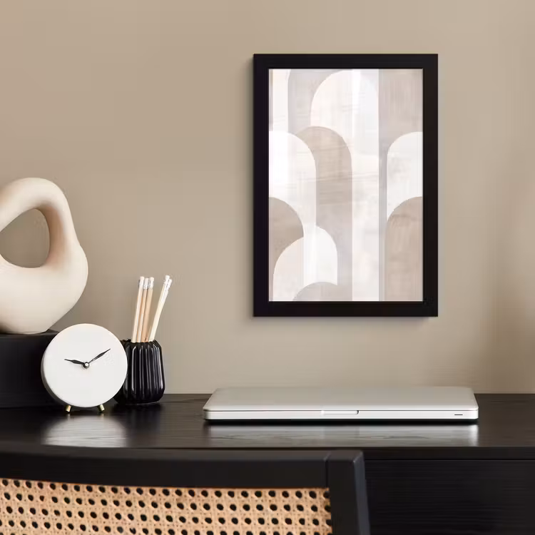 Abstracte bogen - Modern - Beige fotolijst zwart zonder passe partout klein -sfeer1