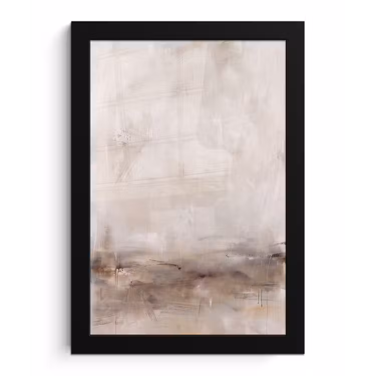 Abstrakt - Landschap - Modern - Beige - Kunst fotolijst zwart zonder passe partout klein -3d