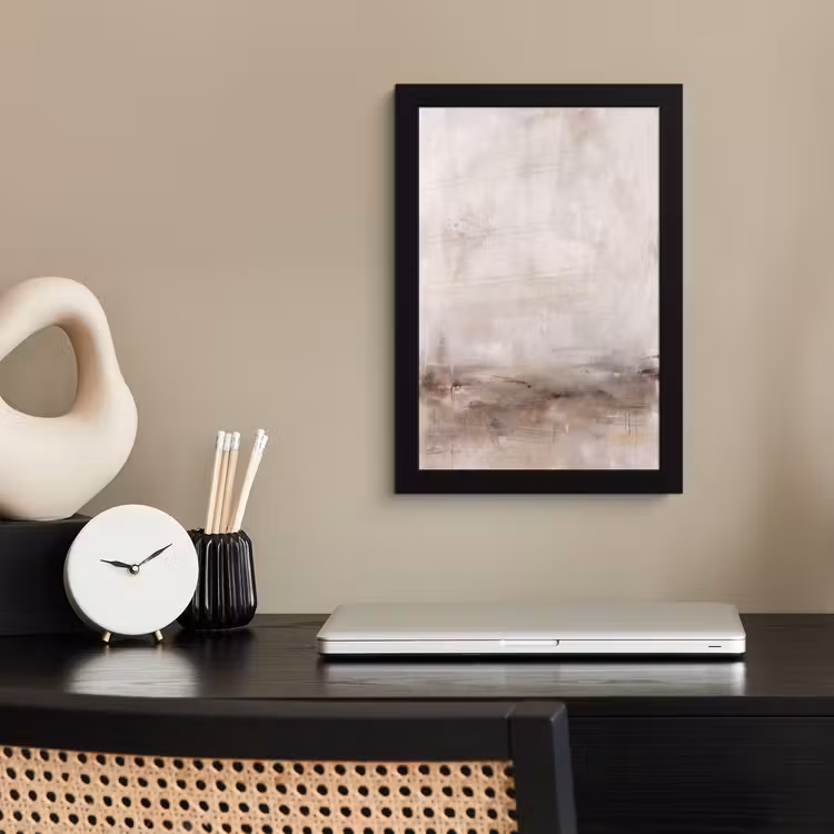 Abstrakt - Landschap - Modern - Beige - Kunst fotolijst zwart zonder passe partout klein -sfeer1