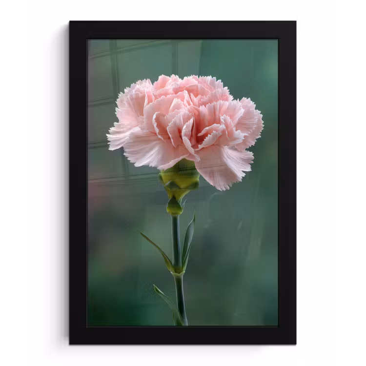 Anjer - Roze - Bloemblaadjes fotolijst zwart zonder passe partout klein -3d