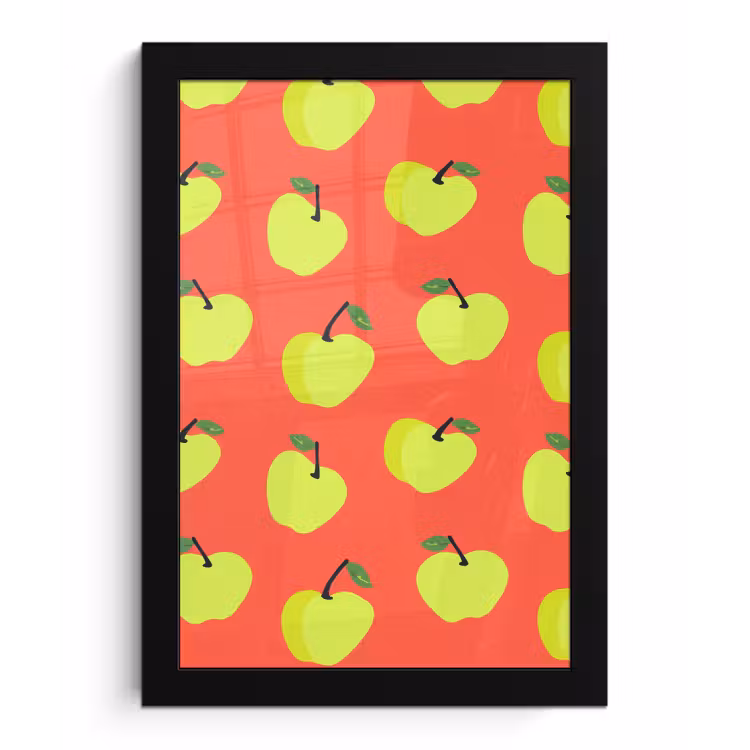 Appels - Modern - Groen fotolijst zwart zonder passe partout klein 224 -3d