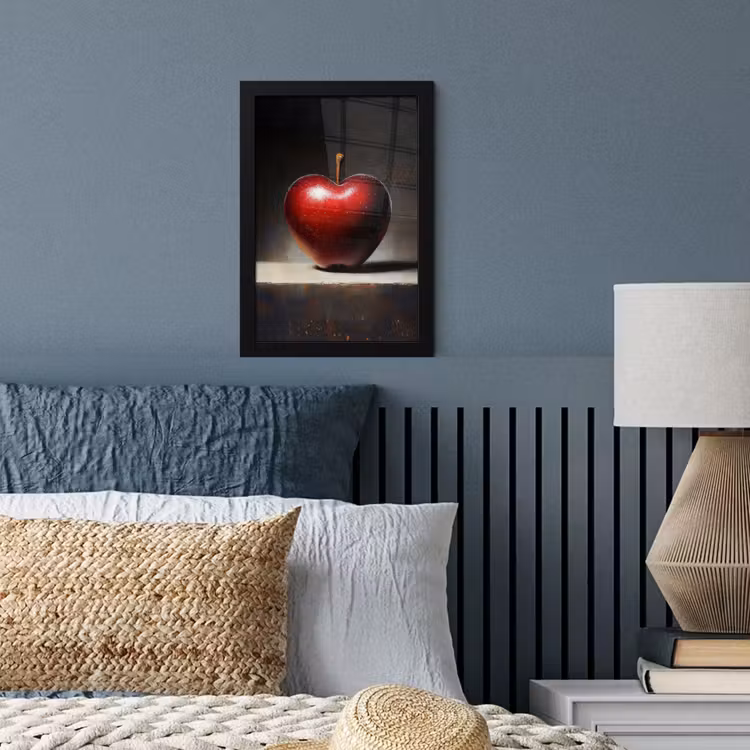 Apple - Hart - Rood fotolijst zwart zonder passe partout klein -sfeer3