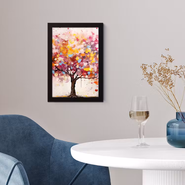 Aquarel - Boom - Kunst - Abstract fotolijst zwart zonder passe partout klein -sfeer4