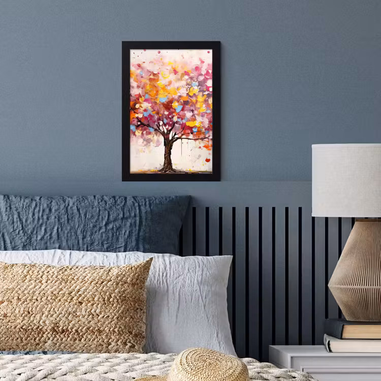 Aquarel - Boom - Kunst - Abstract fotolijst zwart zonder passe partout klein -sfeer3