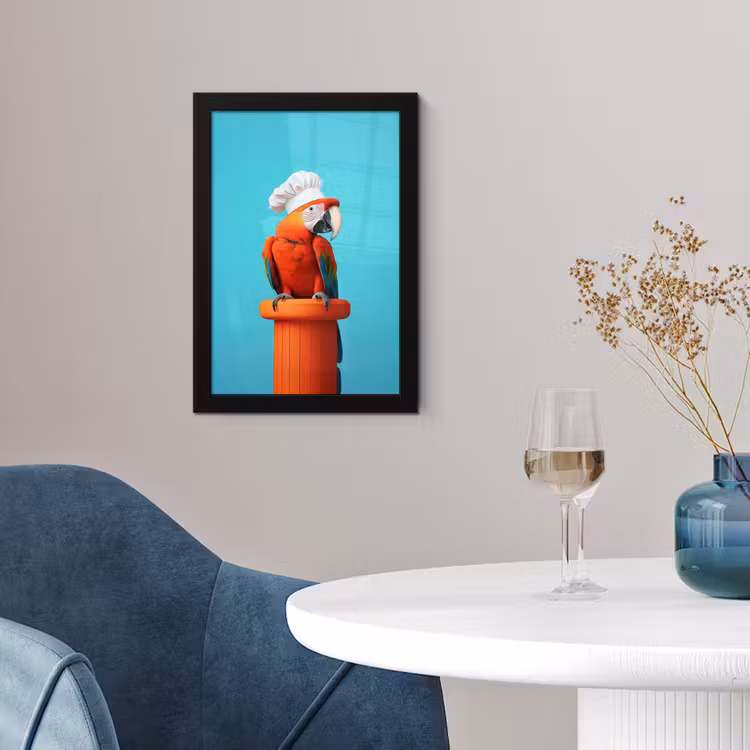Ara - Koksmuts - Sokkel - Grappig fotolijst zwart zonder passe partout klein -sfeer4