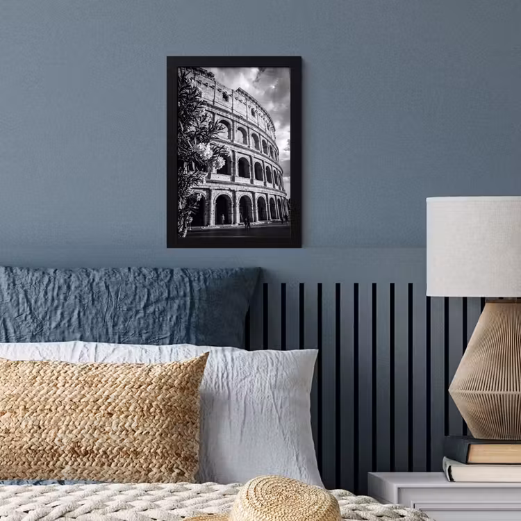 Architectuur - Colosseum - Rome - Historisch - Zwart-wit fotolijst zwart zonder passe partout klein -sfeer3