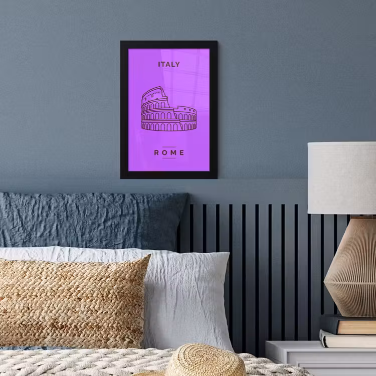 Architectuur - Colosseum - Rome - Minimalistisch - Paars fotolijst zwart zonder passe partout klein -sfeer3