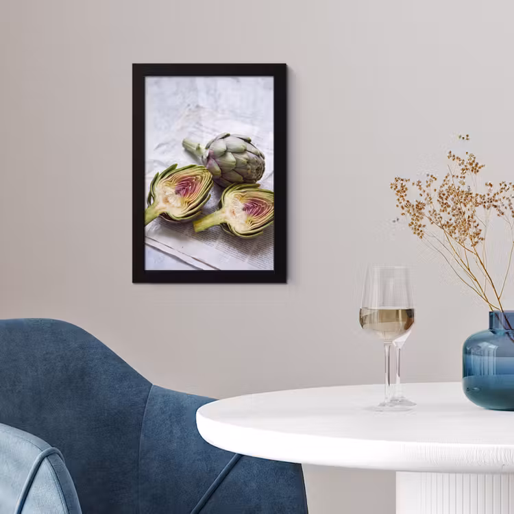 Poster met lijst - Artisjok - Doorgesneden - Eten - Artisjok - Doorgesneden - Eten fotolijst zwart zonder passe partout klein