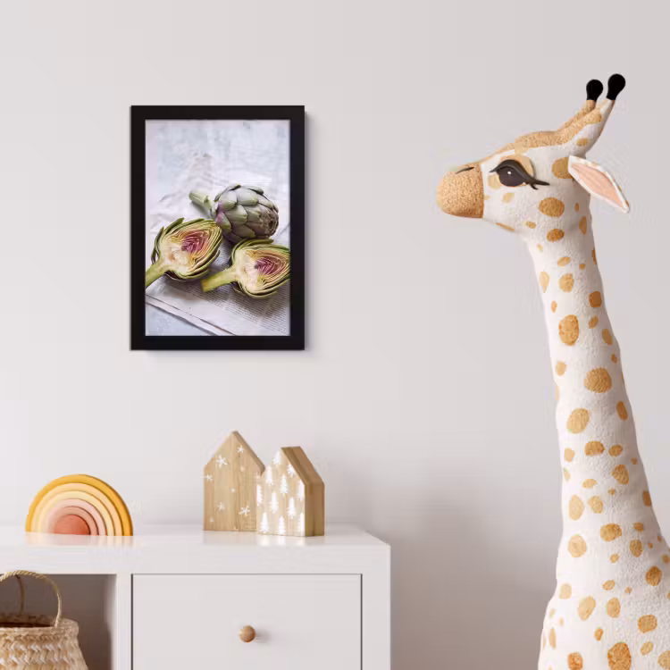 Poster met lijst - Artisjok - Doorgesneden - Eten - Artisjok - Doorgesneden - Eten fotolijst zwart zonder passe partout klein