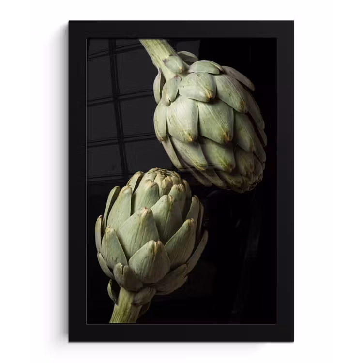 Poster met lijst - Artisjok - Groen - Eten - Artisjok - Groen - Eten fotolijst zwart zonder passe partout klein