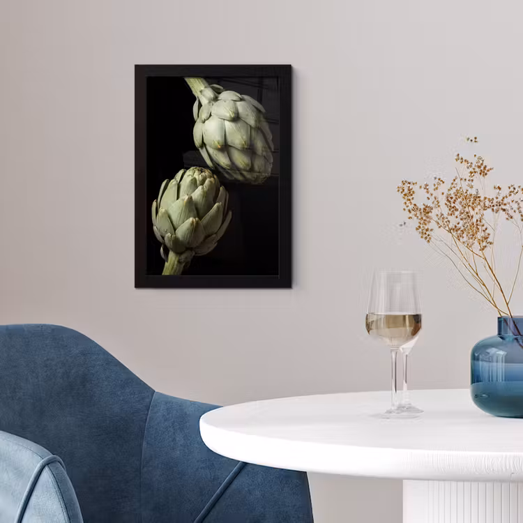 Poster met lijst - Artisjok - Groen - Eten - Artisjok - Groen - Eten fotolijst zwart zonder passe partout klein