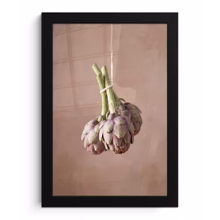 Poster met lijst - Artisjokken - Hangend - Groenten - Artisjokken - Hangend - Groenten fotolijst zwart zonder passe partout klein