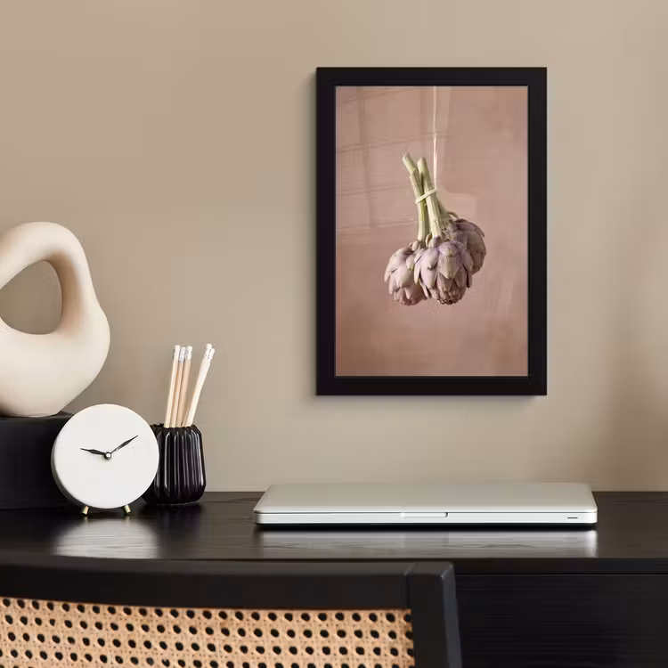 Poster met lijst - Artisjokken - Hangend - Groenten - Artisjokken - Hangend - Groenten fotolijst zwart zonder passe partout klein