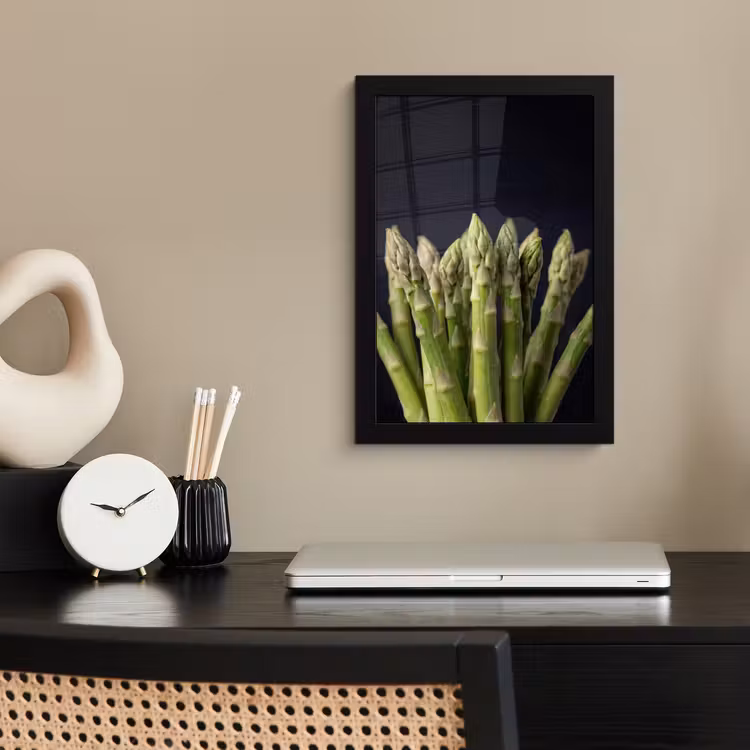 Asperges - Groen - Zwart fotolijst zwart zonder passe partout klein -sfeer1