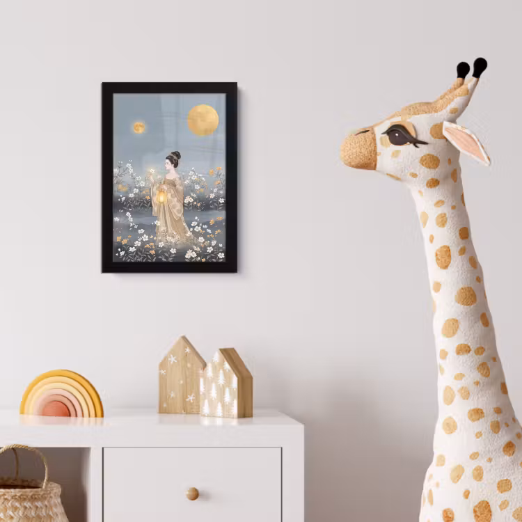 Aziatisch - Vrouw - Kimono fotolijst zwart zonder passe partout klein -usfeer4_kinderkamer