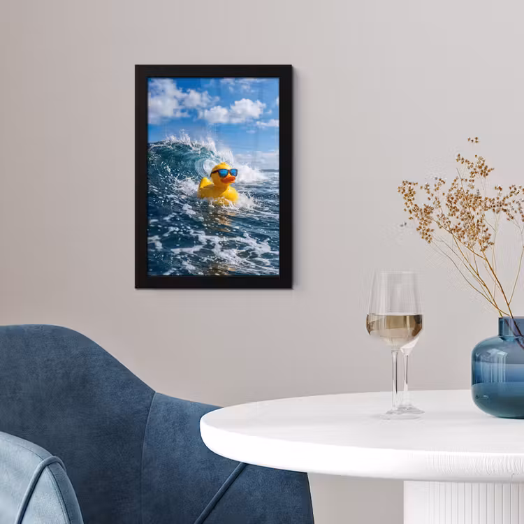 Badeend - Stoer - Golven fotolijst zwart zonder passe partout klein -sfeer4
