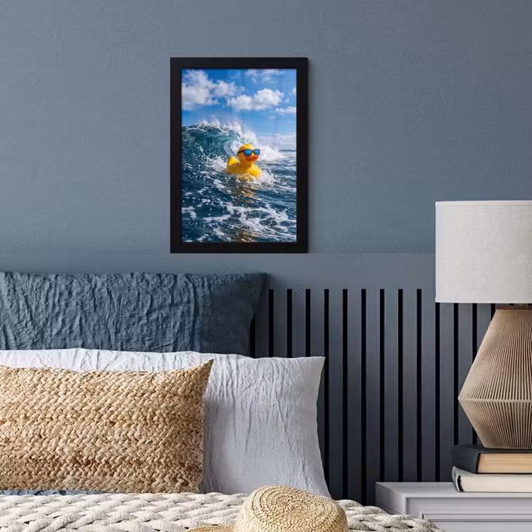 Badeend - Stoer - Golven fotolijst zwart zonder passe partout klein -sfeer3