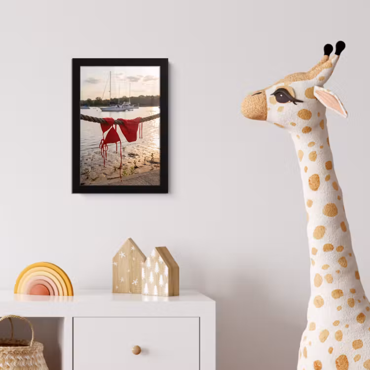 Badkleding - Rood - Zomer - Water - Zonsondergang fotolijst zwart zonder passe partout klein -usfeer4_kinderkamer