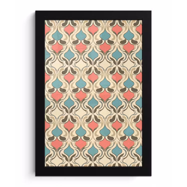 Barok - Retro - Kleurrijk fotolijst zwart zonder passe partout klein 224 -3d