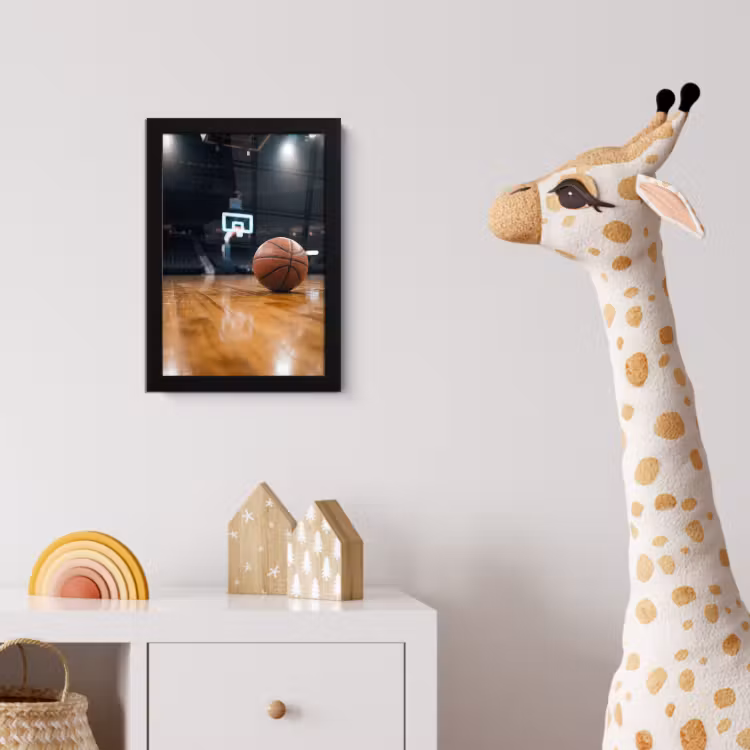 Basketbal - Arena - Sport fotolijst zwart zonder passe partout klein -usfeer4_kinderkamer