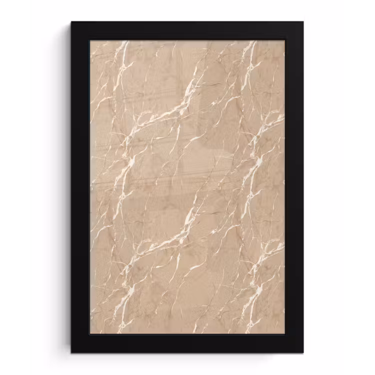 Beige - Marmer - Organisch - Wit fotolijst zwart zonder passe partout klein 224 -3d
