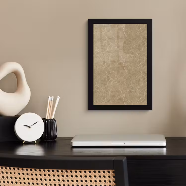 Beige - Marmer - Witte aders fotolijst zwart zonder passe partout klein 224 -sfeer1