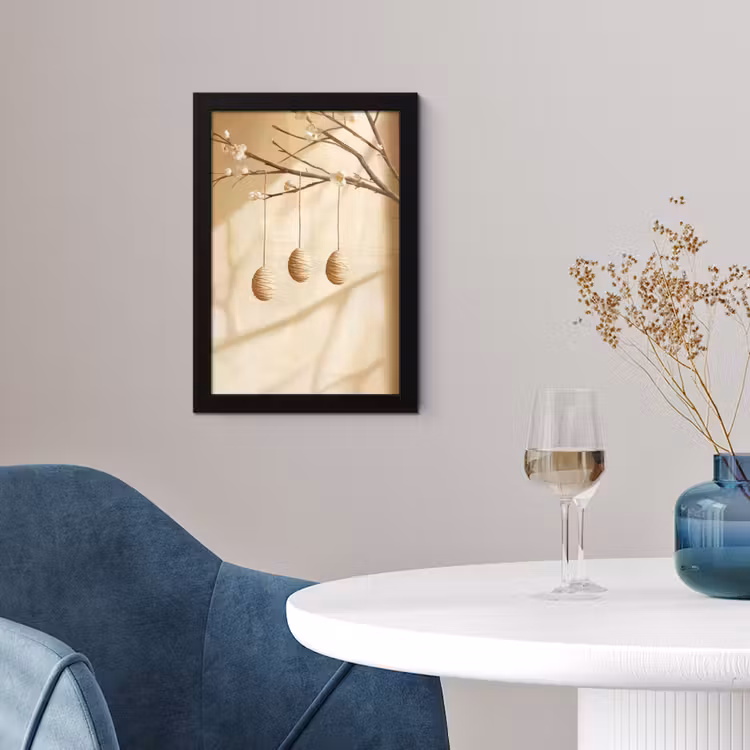 Beige - Paastak - Eieren fotolijst zwart zonder passe partout klein -sfeer4