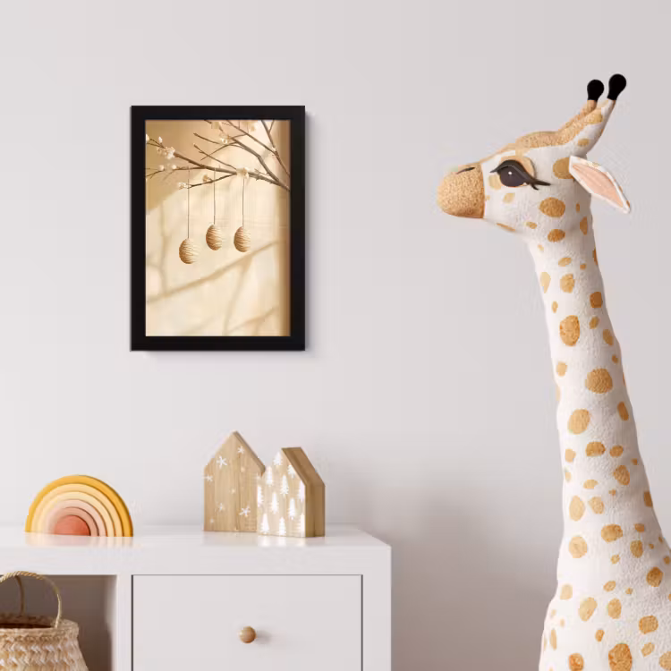 Beige - Paastak - Eieren fotolijst zwart zonder passe partout klein -usfeer4_kinderkamer