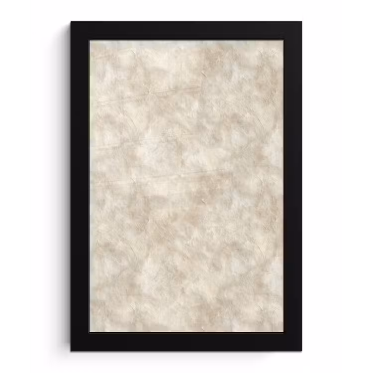 Beige - Reliëfstructuur - Natuursteen fotolijst zwart zonder passe partout klein 224 -3d