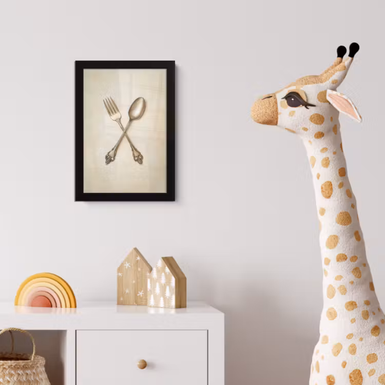 Beige - Vintage - Bestek fotolijst zwart zonder passe partout klein -usfeer4_kinderkamer