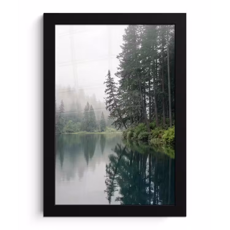 Bergen - Meer - Bos fotolijst zwart zonder passe partout klein -3d