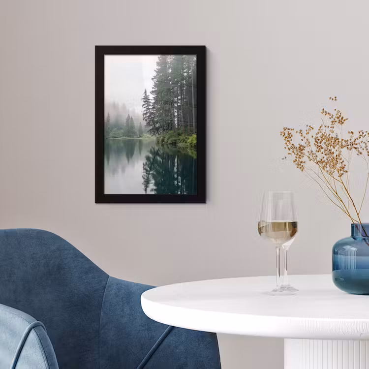 Bergen - Meer - Bos fotolijst zwart zonder passe partout klein -sfeer4