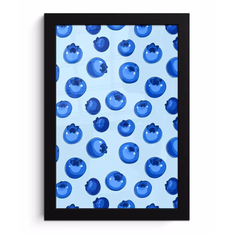 Bessen - Modern - Blauw fotolijst zwart zonder passe partout klein 224 -3d