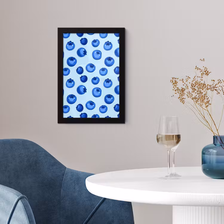 Bessen - Modern - Blauw fotolijst zwart zonder passe partout klein 224 -sfeer4