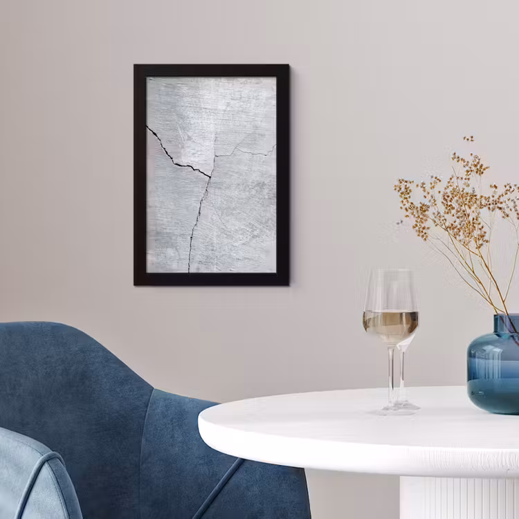 Beton - Scheur - Grijs fotolijst zwart zonder passe partout klein -sfeer4