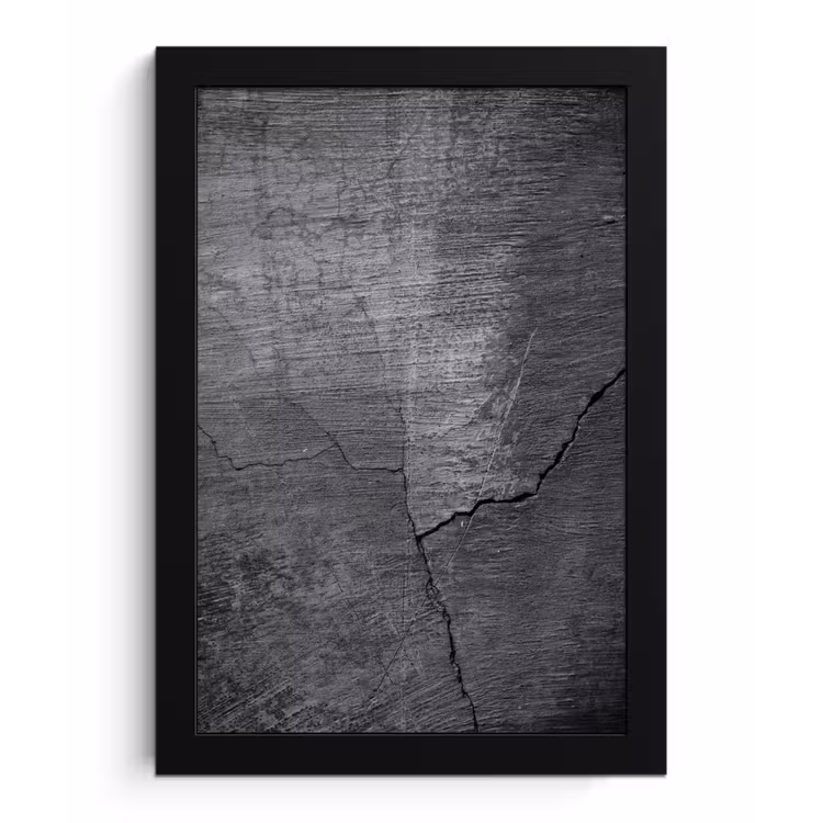 Beton - Zwart - Scheur fotolijst zwart zonder passe partout klein -3d