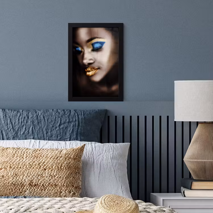 Black and Gold - Vrouw - Make up fotolijst zwart zonder passe partout klein -sfeer3