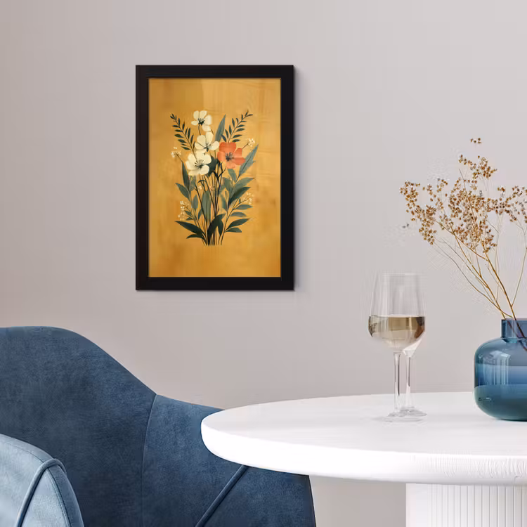 Bladeren - Boeket - Bloemen - Geel fotolijst zwart zonder passe partout klein -sfeer4