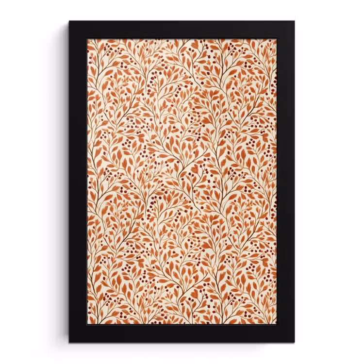 Bladeren - Botanisch  - Terracotta fotolijst zwart zonder passe partout klein 224 -3d