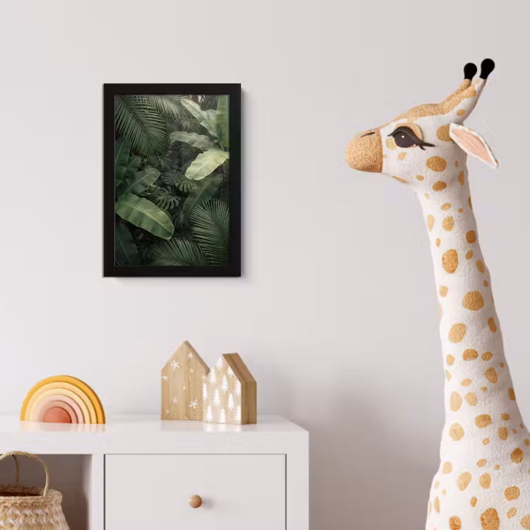 Bladeren - Groen - Tropisch - Natuur fotolijst zwart zonder passe partout klein -usfeer4_kinderkamer