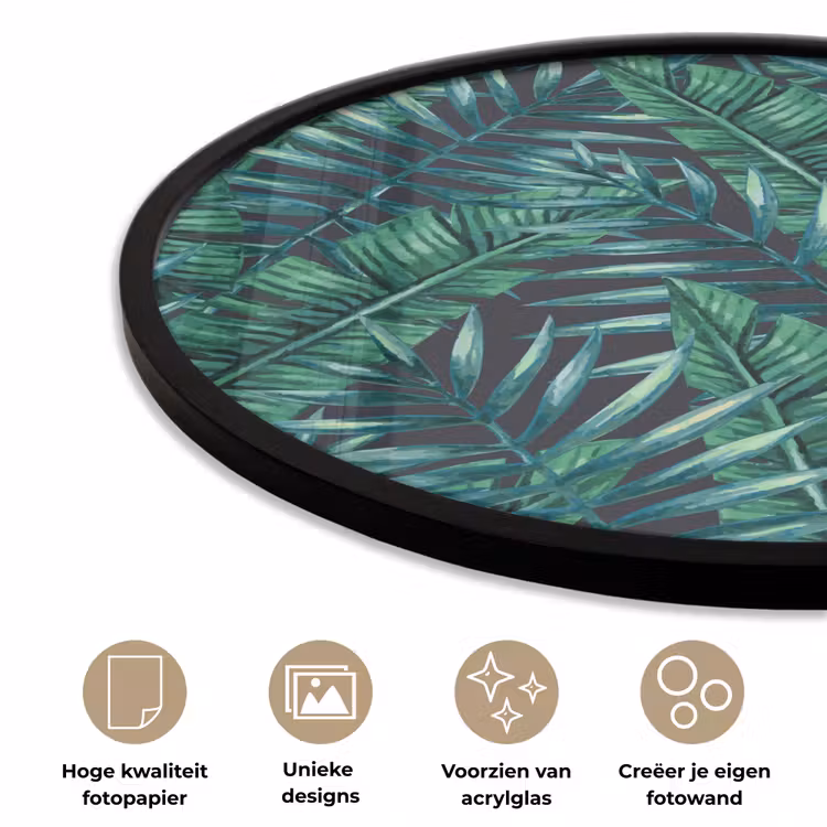 Bladeren - Jungle - Tropical Fotolijst rond zonder passe partout klein -closeup_NL