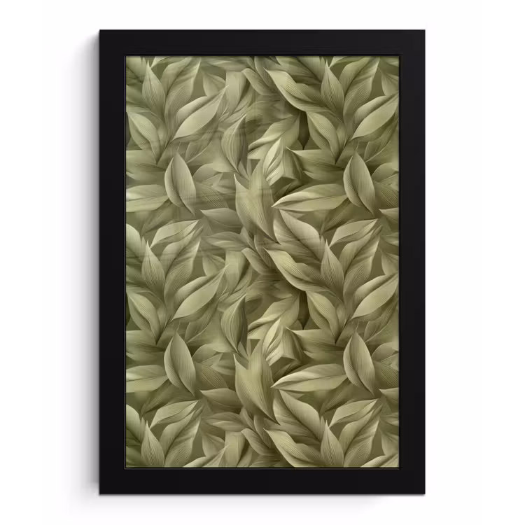 Bladeren - Modern - Groen fotolijst zwart zonder passe partout klein 224 -3d