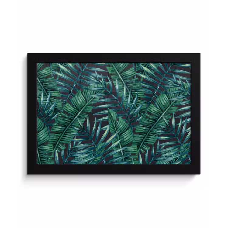 Bladeren - Tropisch - Jungle -  Natuur fotolijst zwart zonder passe partout klein -3d