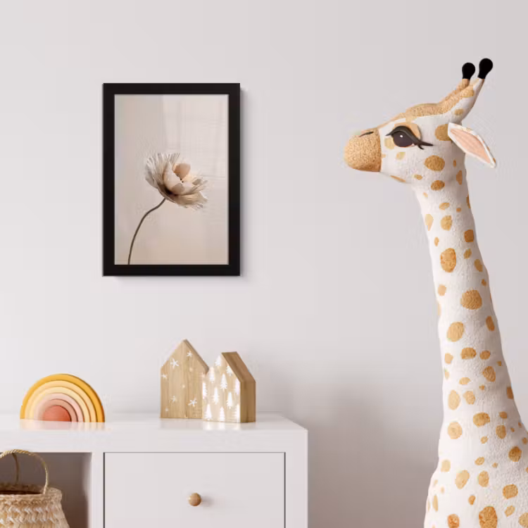 Bloem - Beige - Crème fotolijst zwart zonder passe partout klein -usfeer4_kinderkamer
