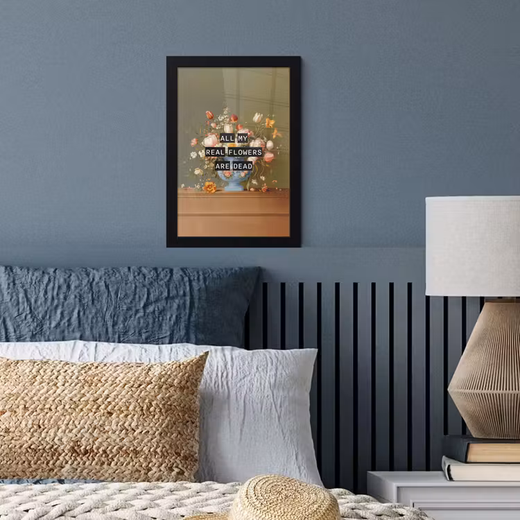 Bloem - Quote - Vintage - Art fotolijst zwart zonder passe partout klein -sfeer3