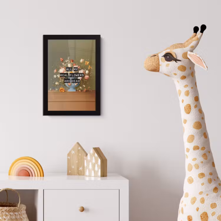 Bloem - Quote - Vintage - Art fotolijst zwart zonder passe partout klein -usfeer4_kinderkamer