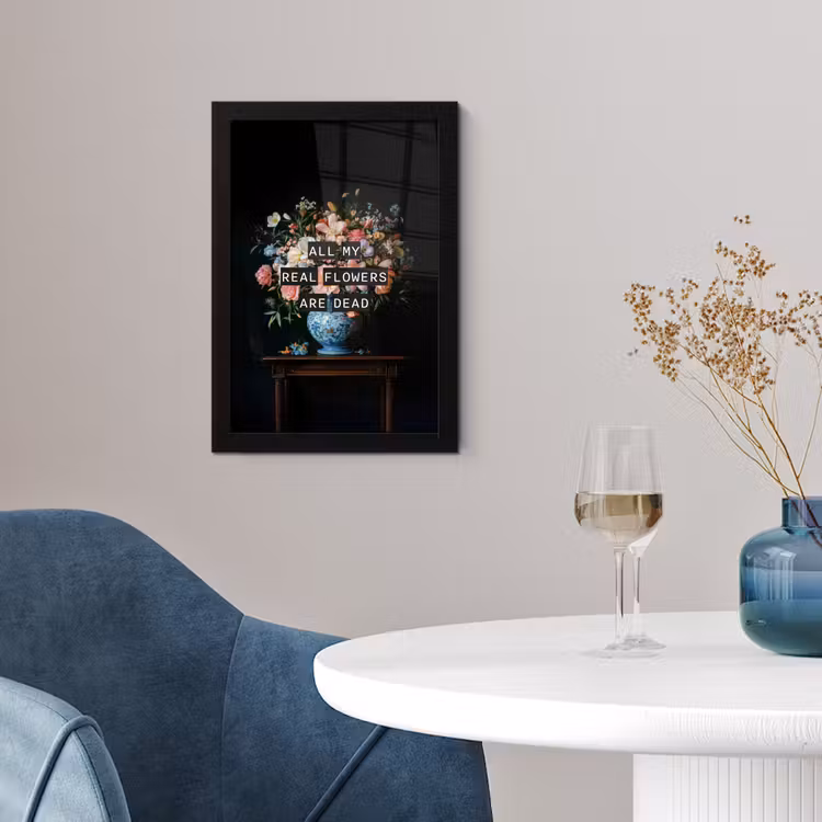 Bloemen - Art - Pastel - Quotes fotolijst zwart zonder passe partout klein -sfeer4