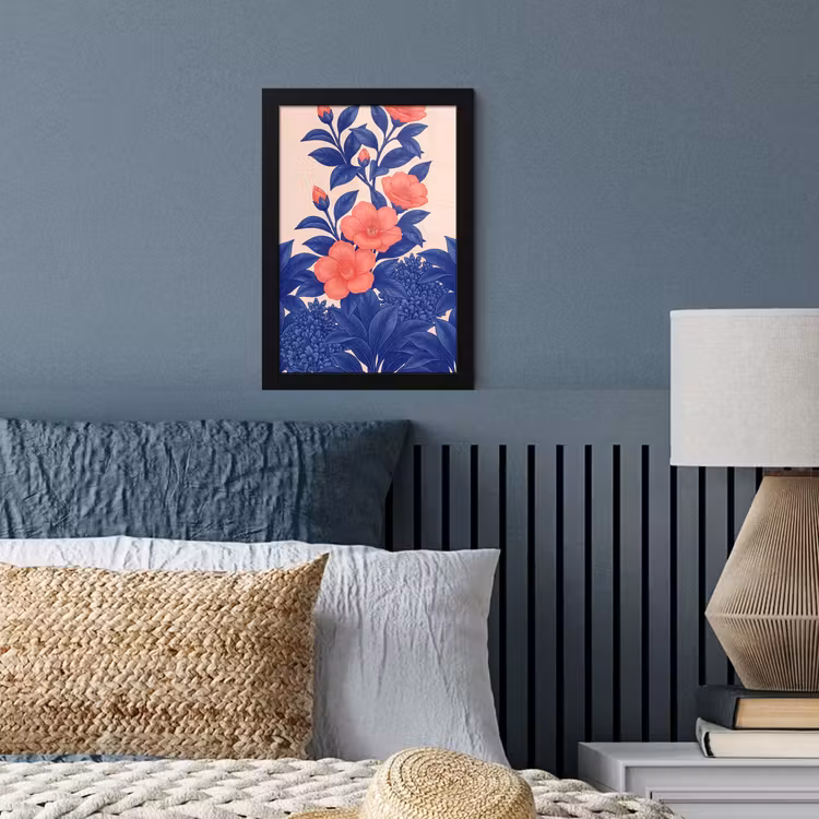 Poster met lijst - Bloemen - Bladeren - Botanisch - Bloemen - Bladeren - Botanisch fotolijst zwart zonder passe partout klein