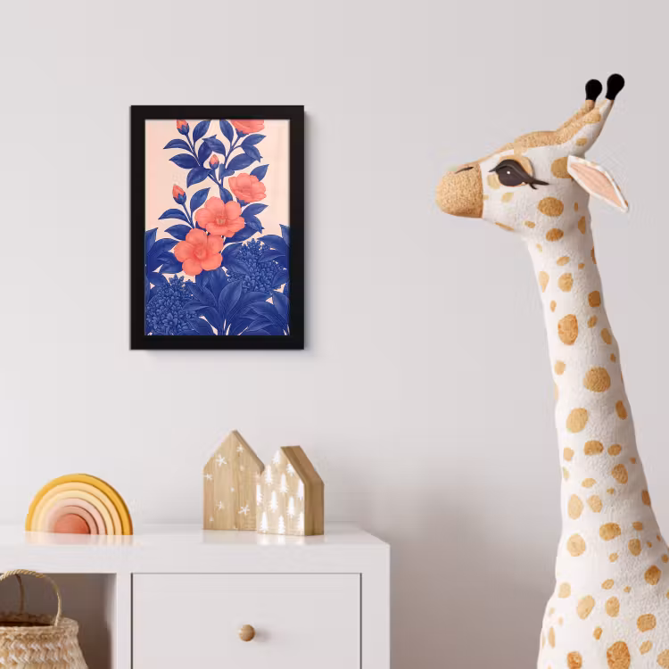 Poster met lijst - Bloemen - Bladeren - Botanisch - Bloemen - Bladeren - Botanisch fotolijst zwart zonder passe partout klein